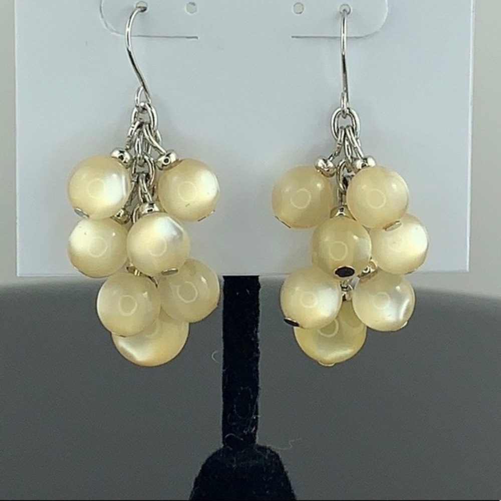 Carol Dauplaise Silver Tone Cluster Earrings